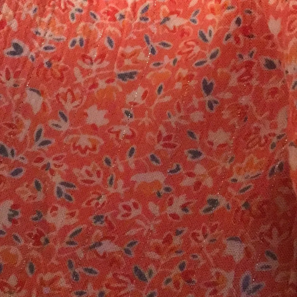 Coral Floral Ruffle Sleeve Dress